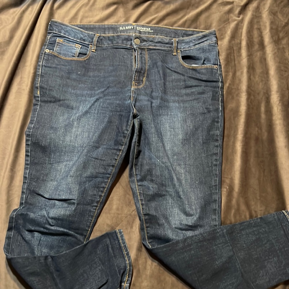 Mid rise rock star skinny jeans dark wash 18